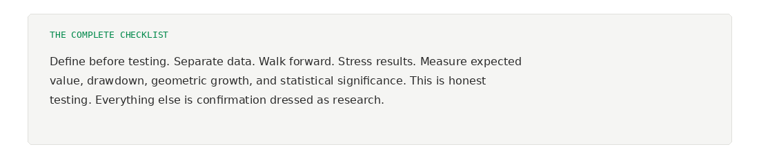 The Complete Backtesting Checklist